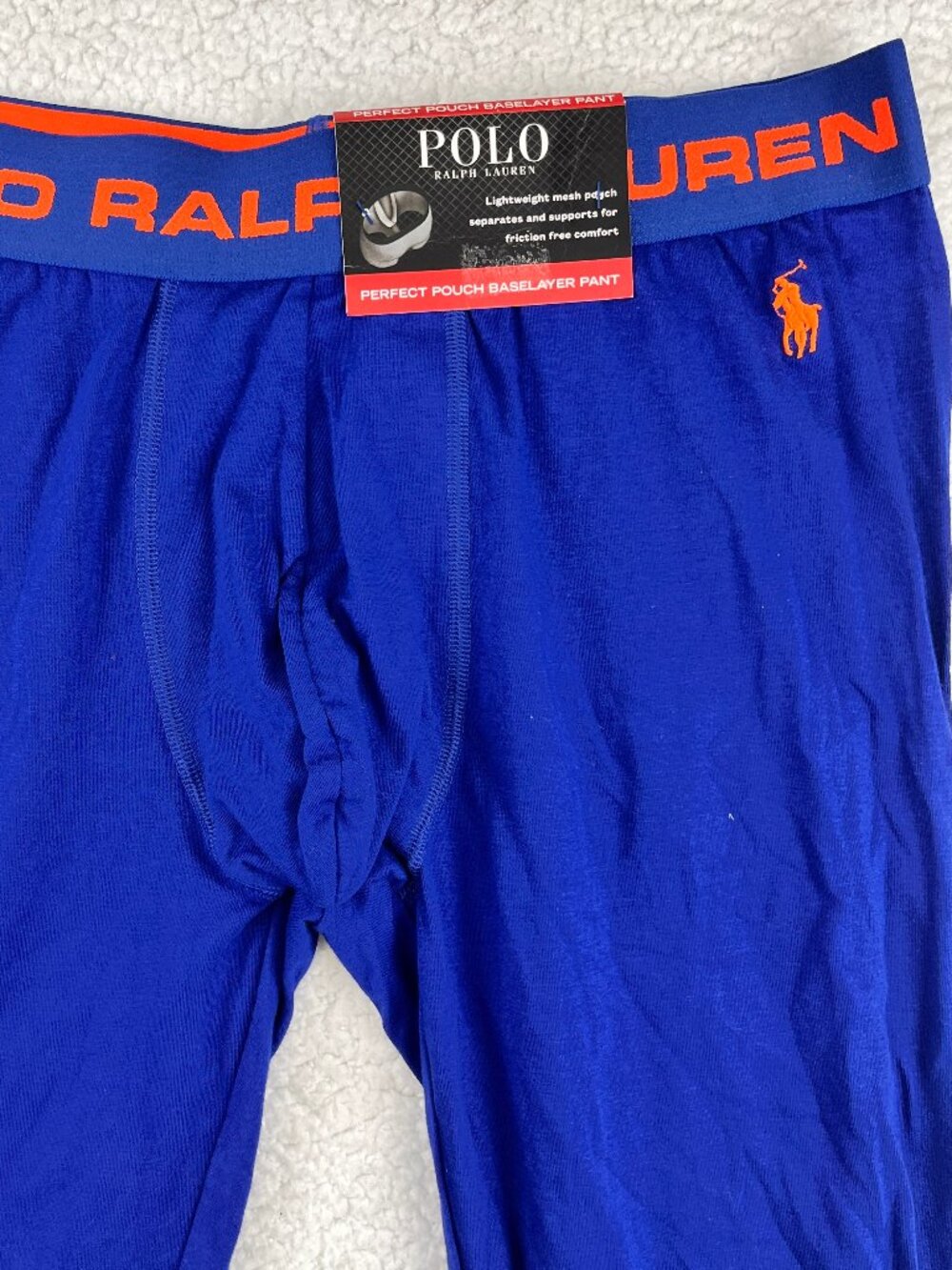 POLO RALPH LAUREN Perfect Pouch Base Layer Pants Mens Large Blue Preppy Pony NWT